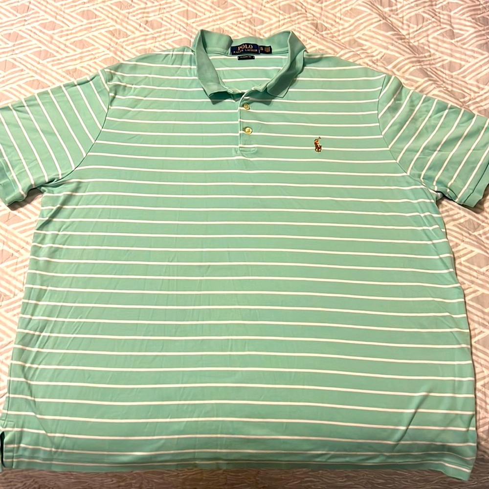 Polo Ralph Lauren S/S shirt light lime green horizontal white XL classic fit